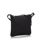 Fendi Black Canvas Fabric Zucchino Crossbody Bag Italy