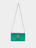 Green Satin Capri Clutch