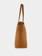 Cuoio Brown Perforated Leather Tote Bag