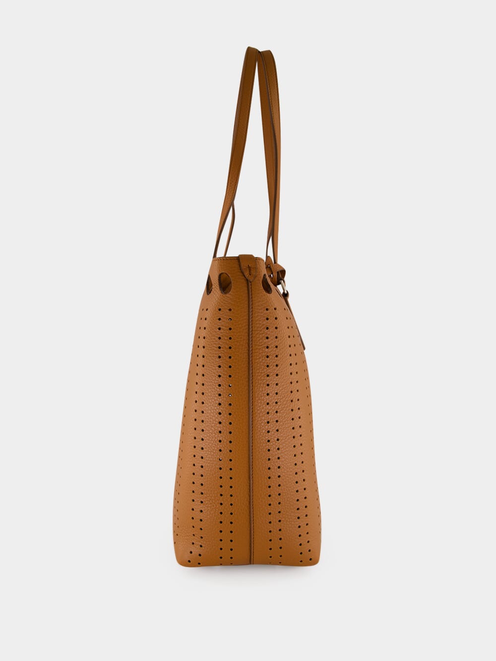 Cuoio Brown Perforated Leather Tote Bag