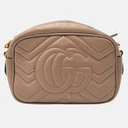 Marmont Camera Bag Taupe Matelassé Leather Mini