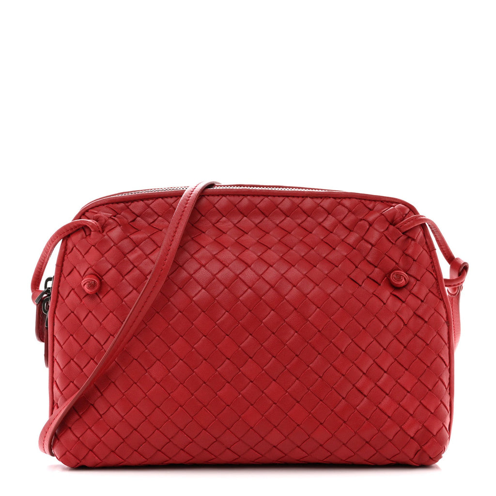 Nappa Intrecciato Nodini Crossbody Messenger Red