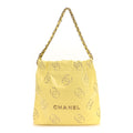 Shiny Calfskin Eyelet CC Small Chanel 22 Light Yellow