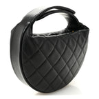 Caviar Quilted Polly Pocket Pouch Hobo Black