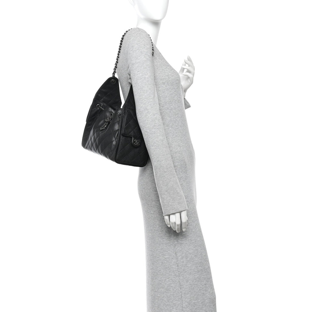 Caviar Quilted Small Chanel 25 Handbag Black