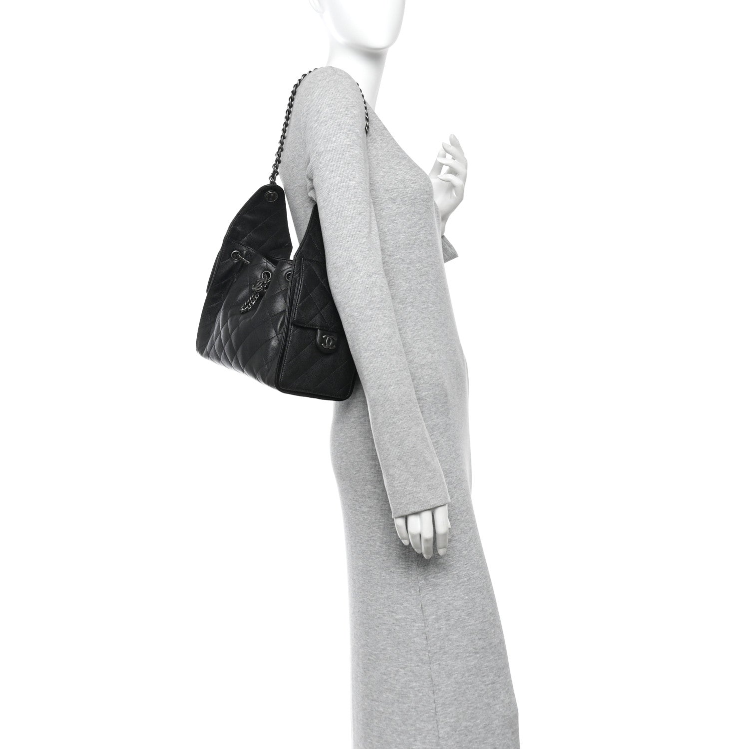Caviar Quilted Small Chanel 25 Handbag Black