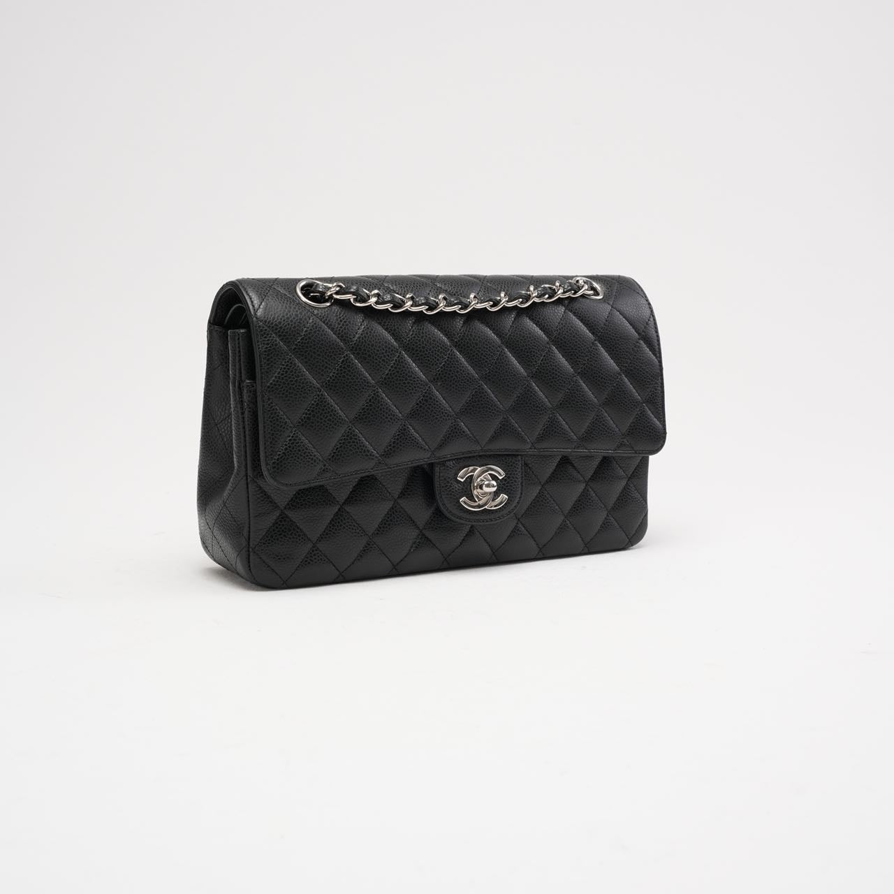 Chanel Classic Medium Double Flap Bag Black Caviar-leather 2010
