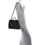 Nappa Intrecciato Medium Andiamo Shoulder Bag Black