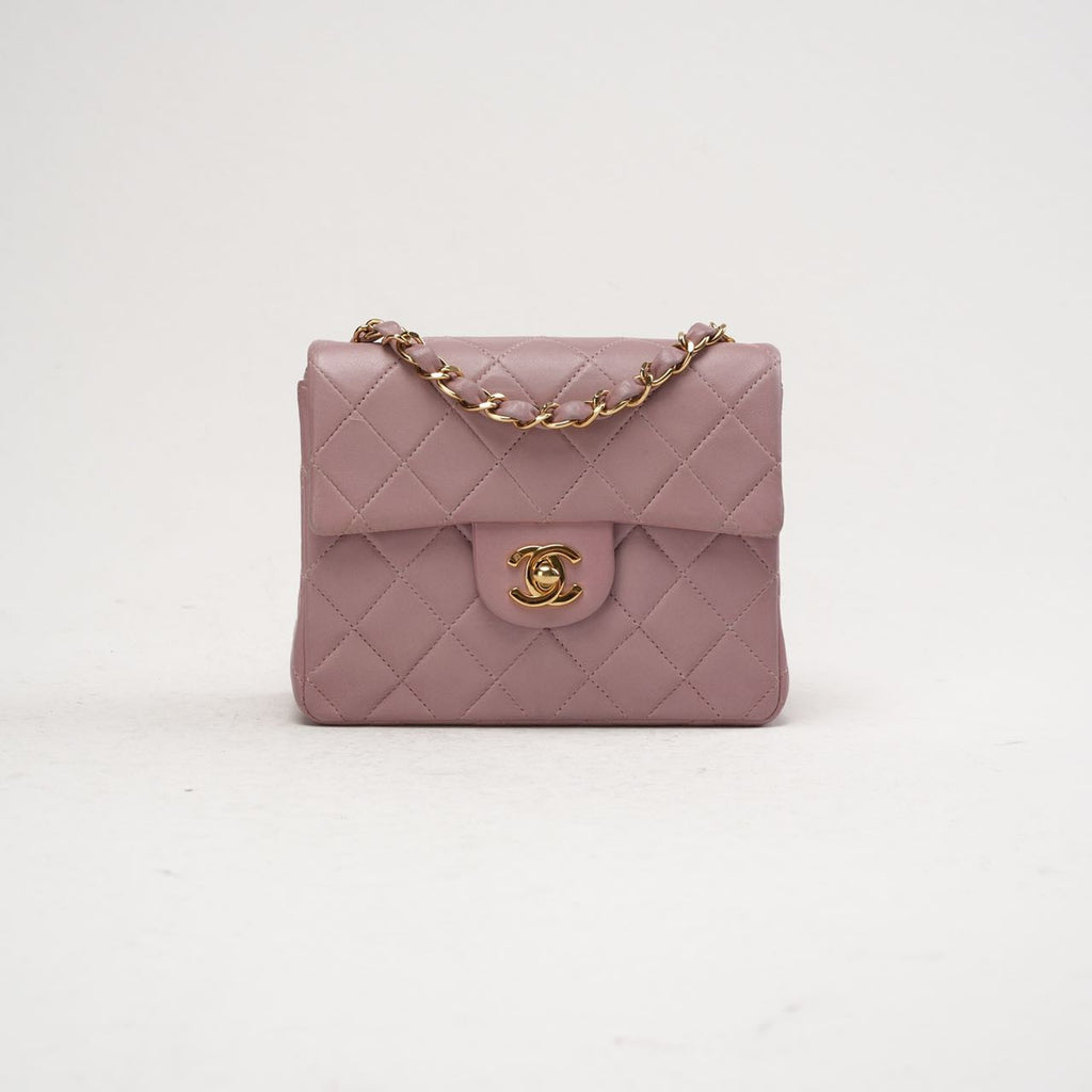 Chanel Vintage Mini Square Classic Flap Pink 2002