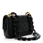 Caviar Quilted Funky Match Mini Flap Black
