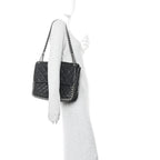 Washed Lambskin Quilted Maxi Chain Around Flap Black