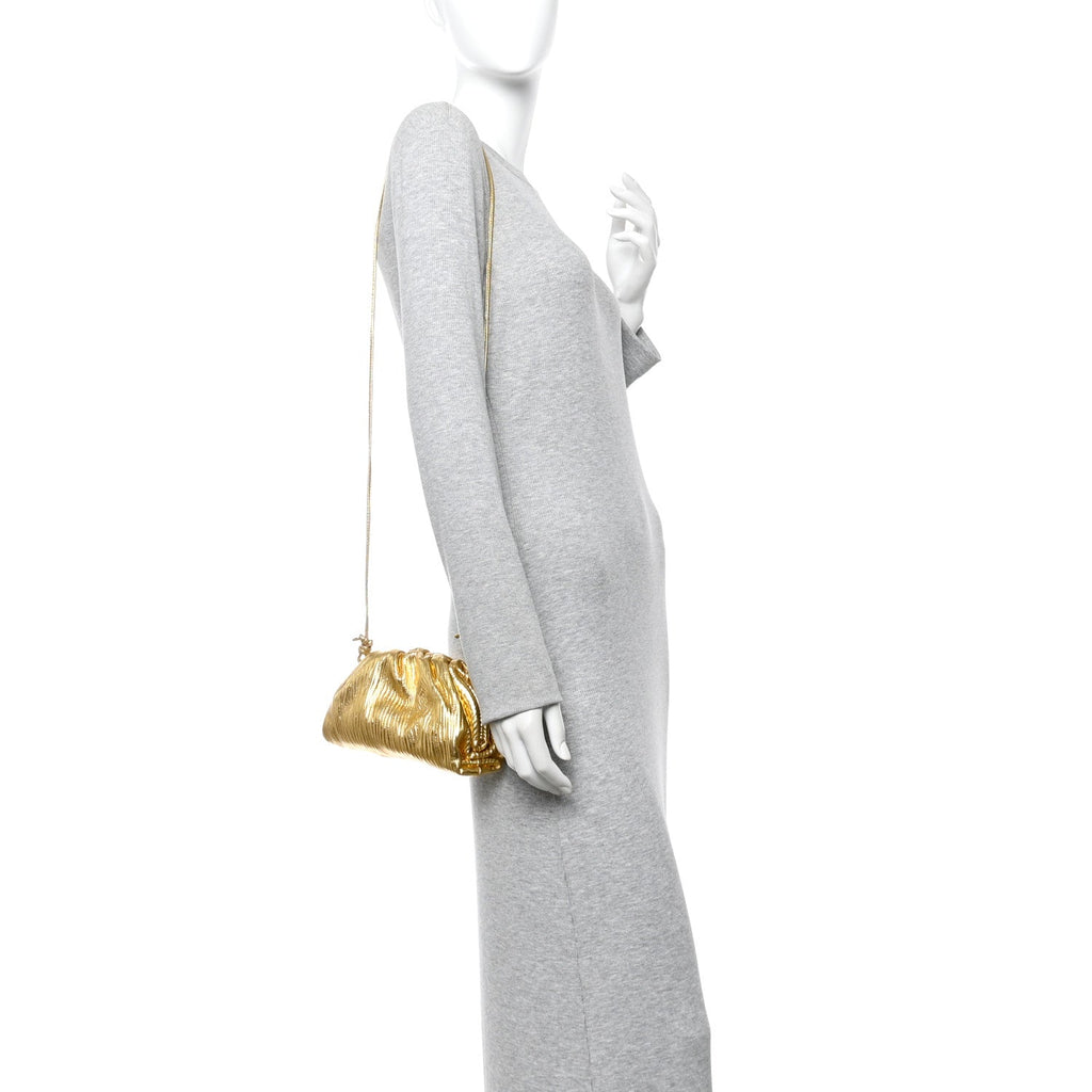 Metallic Bark Calfskin The Mini Pouch Gold