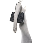 Caviar Quilted Grand Shopping Tote GST Black