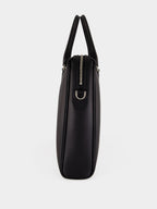 Black Leather Mega Web Medium Briefcase