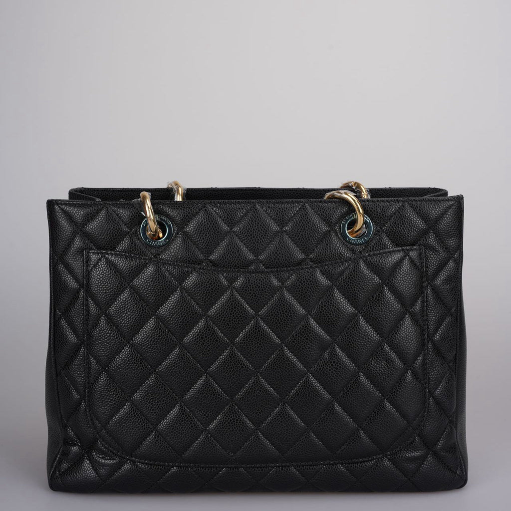 Chanel Grand Shopping Tote Black GST Bag in Caviar Leather with Gold Hardware