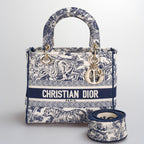 Christian Dior Lady Dior D-Lite Bag Medium in Canvas