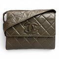 Chanel Vintage Lambskin Olive Green Crossbody Bag