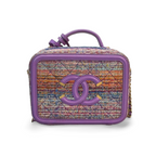 Chanel Tweed Vanity Case Bag with Gold Hardware Small Multi-Color