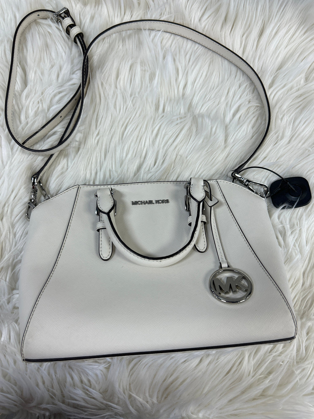 Handbag Designer By Michael Kors In Cream, Size:Medium