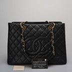 Chanel Medium Grand Shopping Tote Black GST Bag in caviar Leather with Gold Hardware from 2013