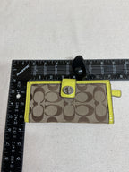 Wallet Designer By Coach In Brown & Yellow, Size:Medium
