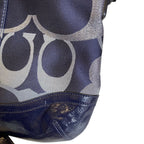 Crossbody Designer By Coach In Blue & Silver, Size:Small
