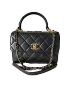Chanel Trendy CC in Black Lambleather with Gold Hardware Small