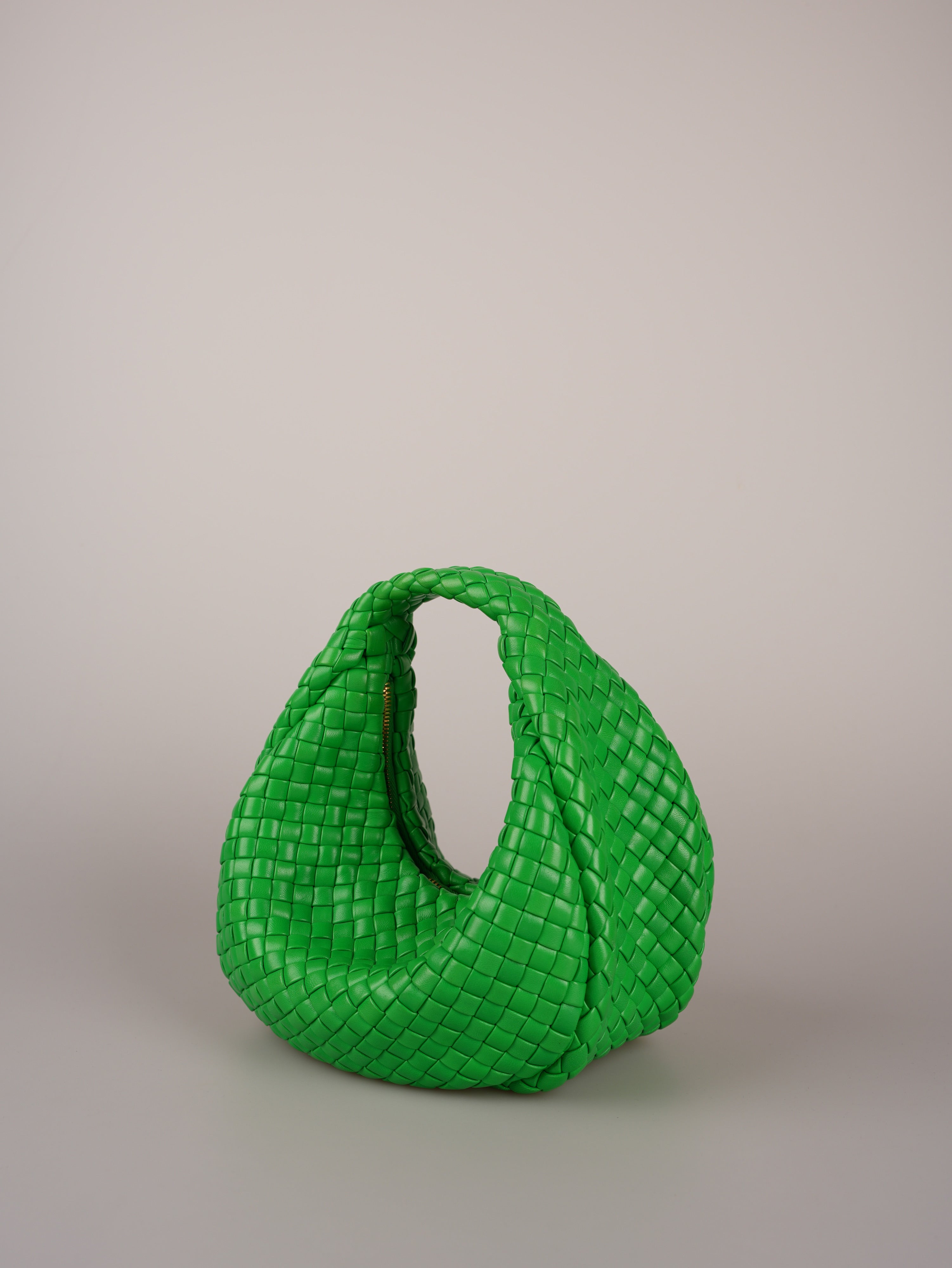 Bottega Veneta Green Mini Padded Intreccio Leather Top Handle Bag