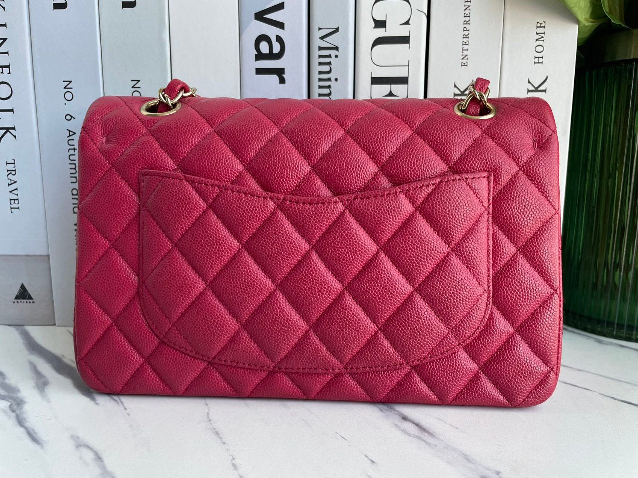 Chanel Red Timeless Flap Bag Caviar Leather Small Size