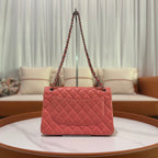 CHANEL CF CLASSIC FLAP BAG PINK LAMBSKIN
