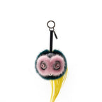 Fendi Green/ Yellow Fur and Leather Bag Bugs Charm