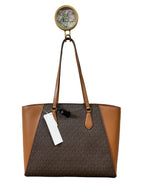 Handbag Designer By Michael Kors In Brown & Tan, Size:Large