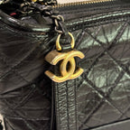 CHANEL Gabrielle Black Gold Limited Edition Handle Style