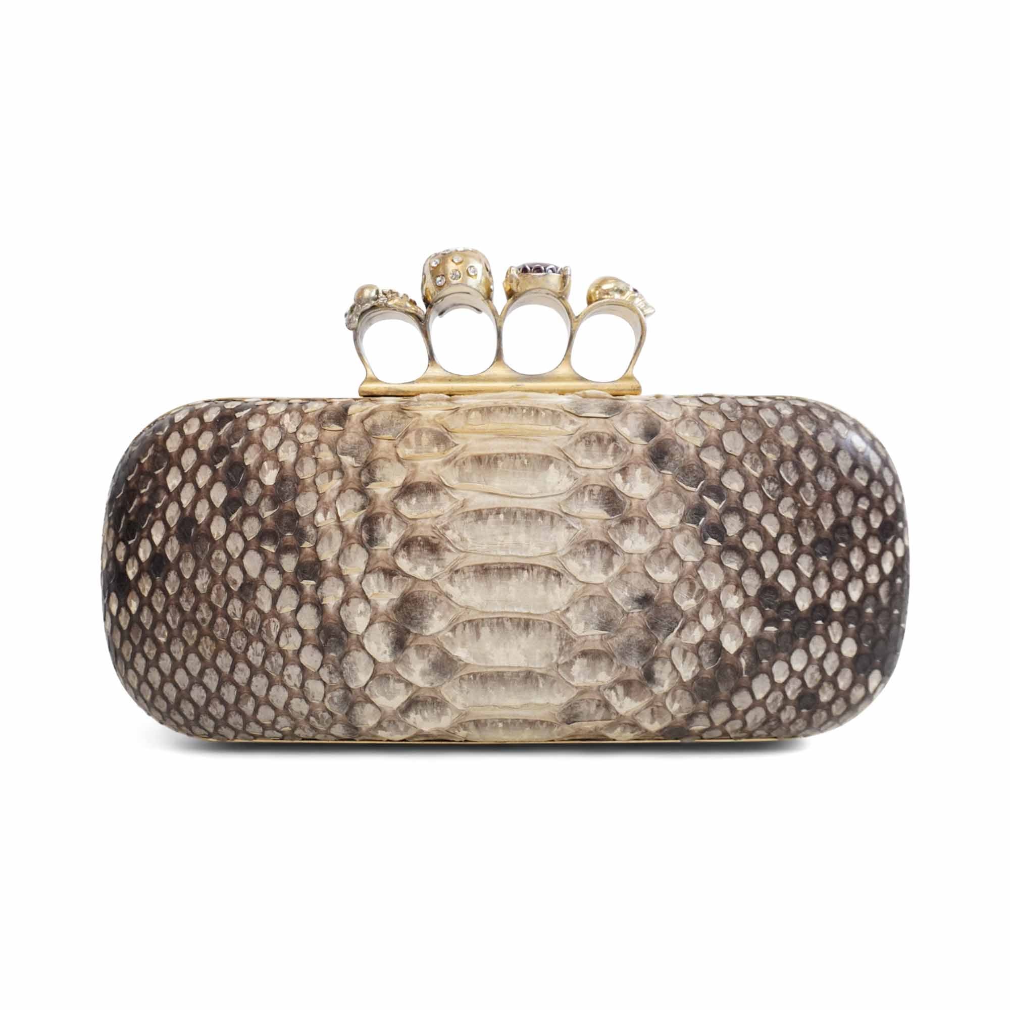 Alexander McQueen 'Knuckle' Snakeskin Clutch