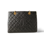 Chanel Black Grand Shopping Tote Bag in Caviar Leather with Gold Hardware