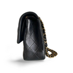 Chanel Black Timeless Flap Bag Medium Lambskin Leather With Gold Hardware