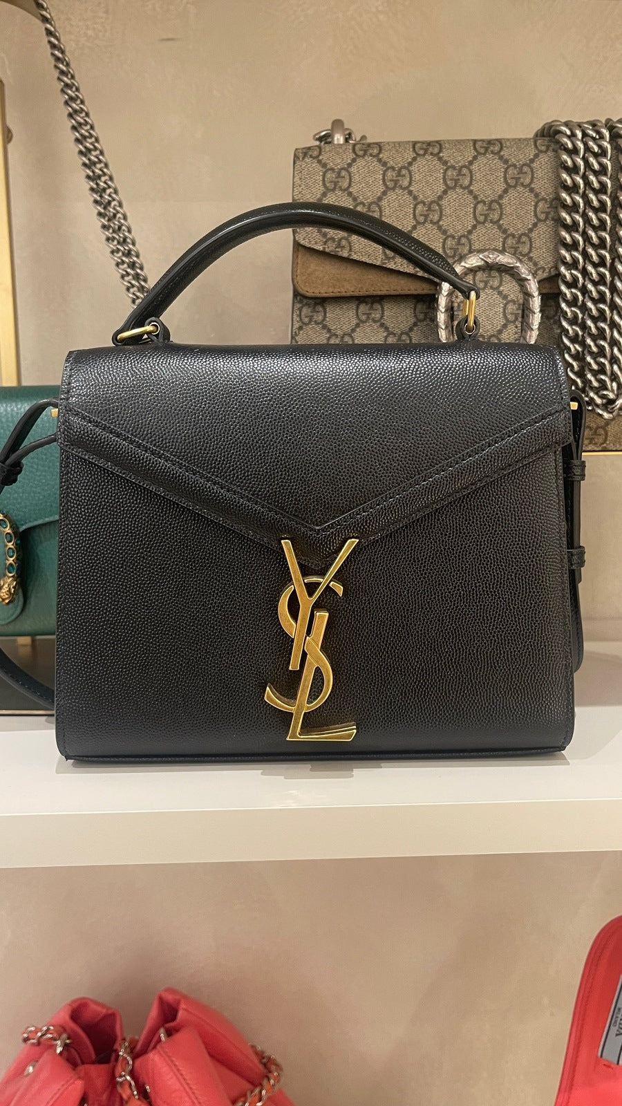 Yves Saint Laurent Cassandra Black Top Handle Bag