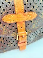 Crossbody Luxury Designer By Louis Vuitton In Blue & Brown, Size:Medium