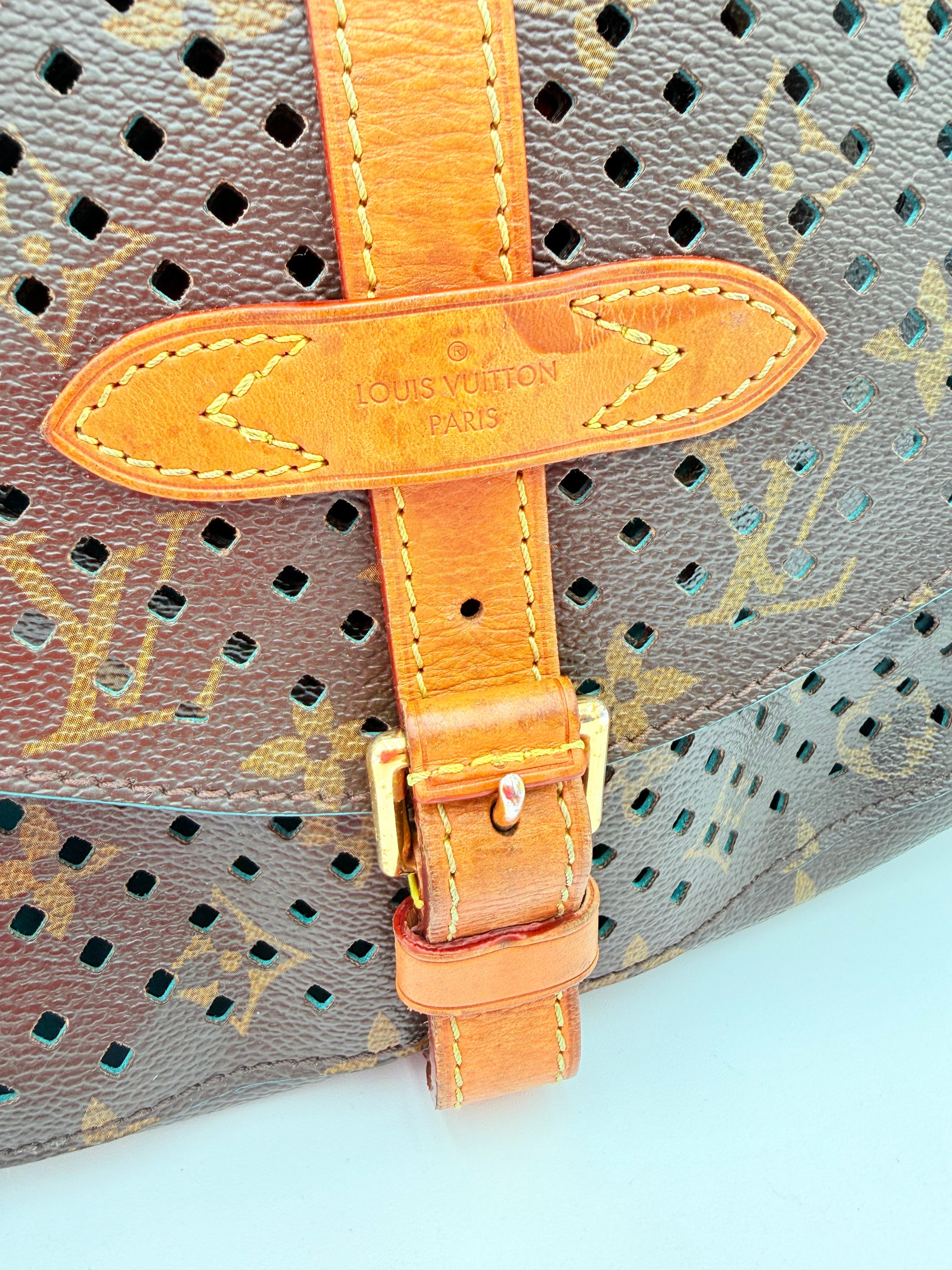 Crossbody Luxury Designer By Louis Vuitton In Blue & Brown, Size:Medium