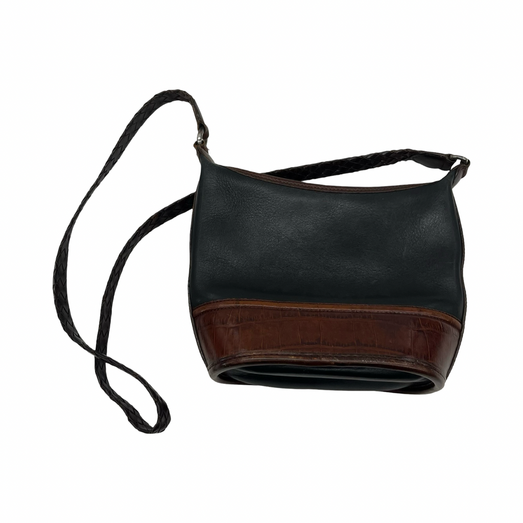 Crossbody Leather By Brighton In Black & Brown, Size:Small