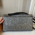 Handbag Designer By Michael Kors In Silver, Size:Small