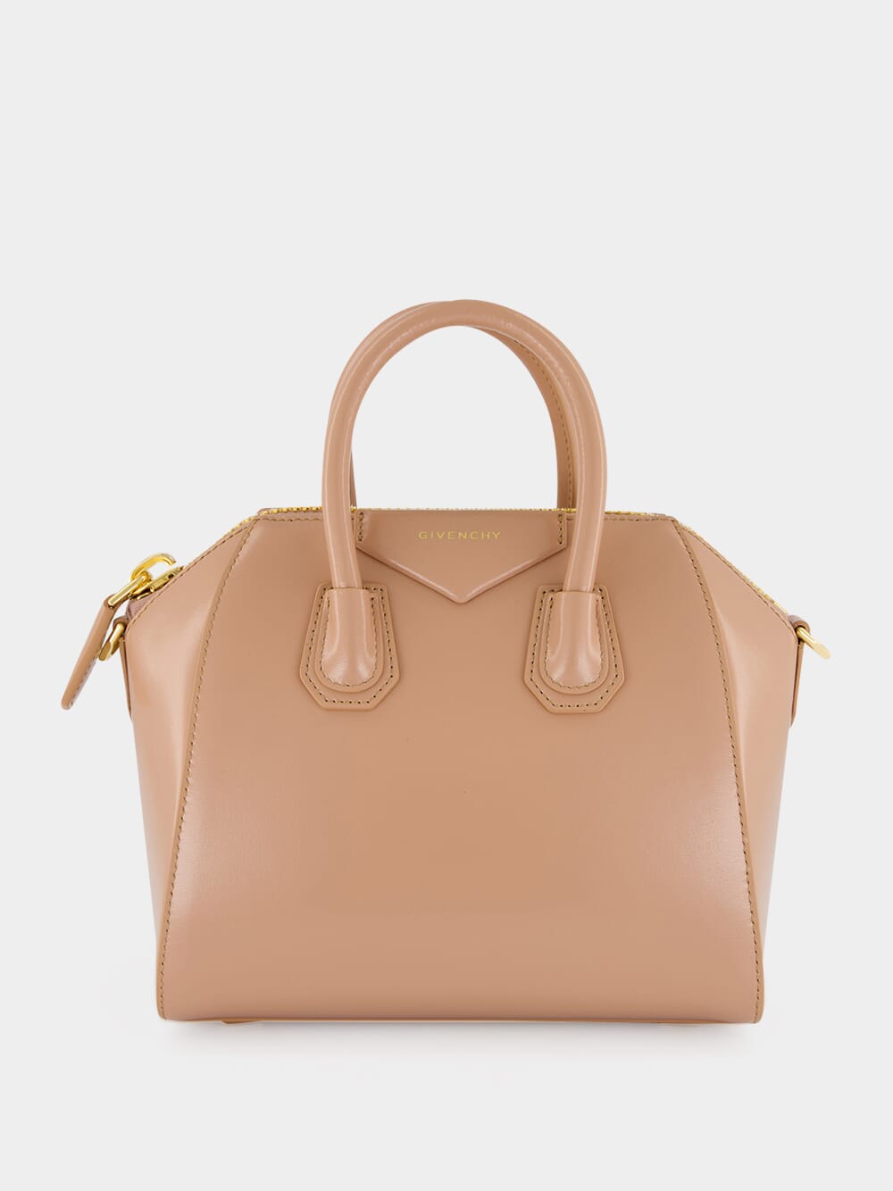 Blush Pink Mini Antigona Box Leather Bag