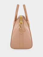 Blush Pink Mini Antigona Box Leather Bag