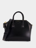 Black Mini Antigona Box Leather Bag