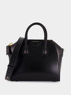 Black Mini Antigona Box Leather Bag