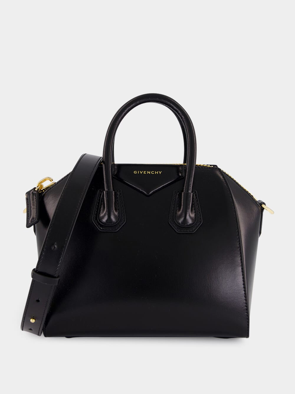 Black Mini Antigona Box Leather Bag