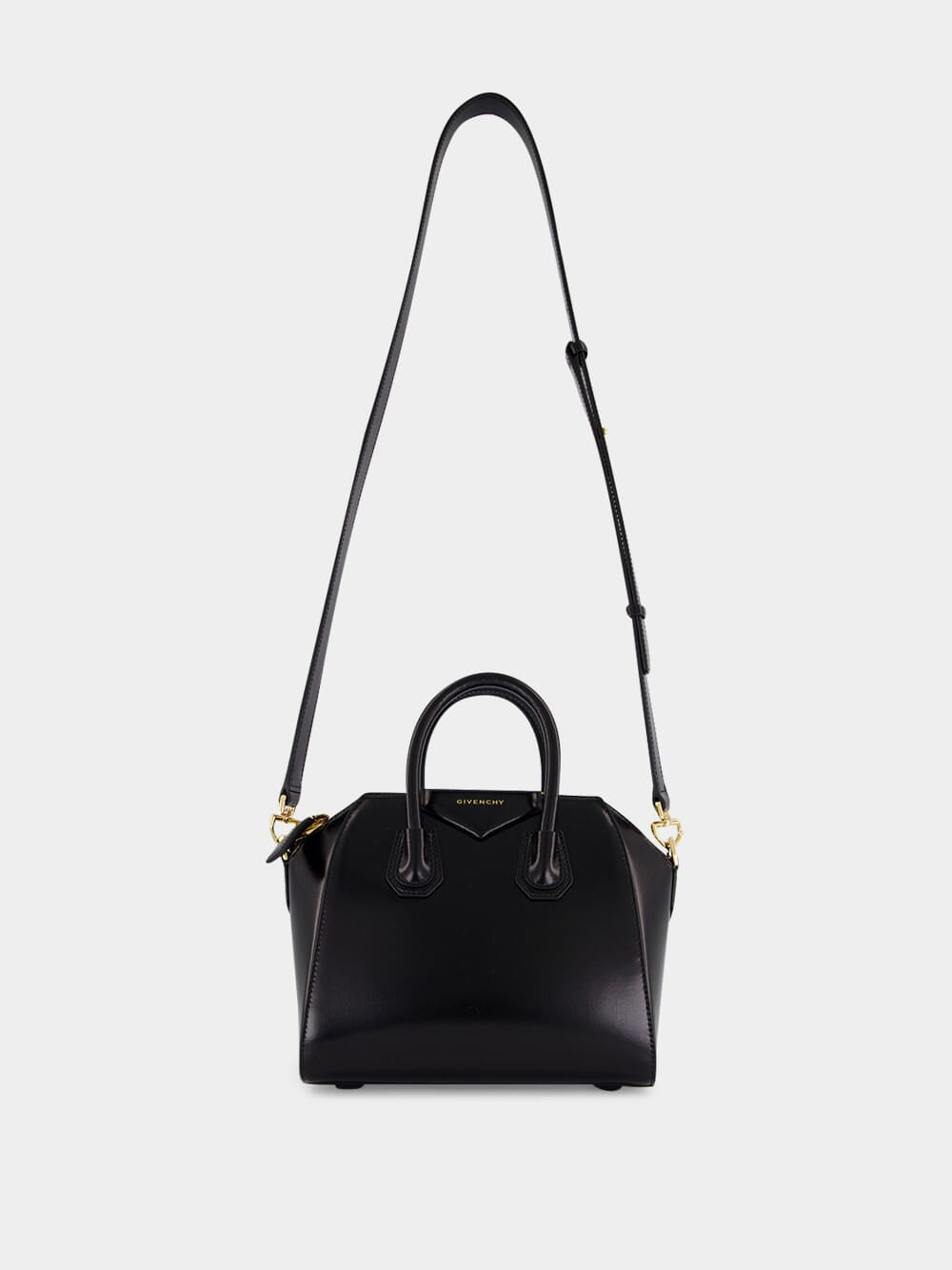 Black Mini Antigona Box Leather Bag