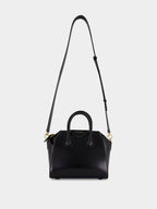 Black Mini Antigona Box Leather Bag