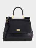 Black Medium Python Sicily Bag
