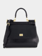 Black Medium Python Sicily Bag